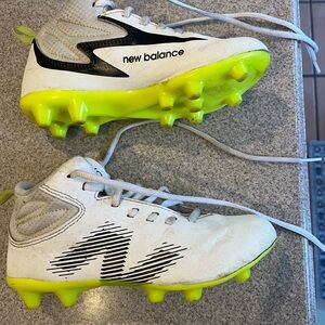 New Balance Kids lacrosse cleats - White and Neon Yellow